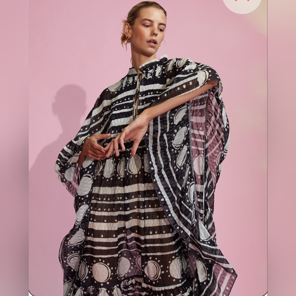 Cynthia Rowley Monochrome Patterned Maxi Dress